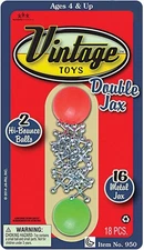 JA-RU Vintage Metal Jacks Game w/ 2 Bouncy Balls – Mini Jax Toy
