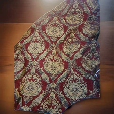 2pc Set Imperial Croscill Curtains Red Gold Empress Lined Drapes + Tiebacks 84"L