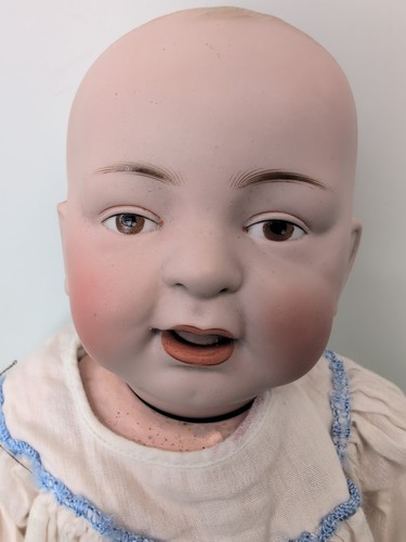 16" Antique Germany Bisque Doll Compo Body Kley & Hahn 12 Brown Painted Eyes SF - Picture 3 of 22