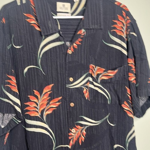 Solitude Washable Silk Floral Button up Shirt XL - Picture 3 of 6