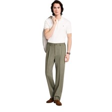 Tommy Hilfiger Mens Relaxed fit Dress Pants 36 / 32 Green Solid Stretch