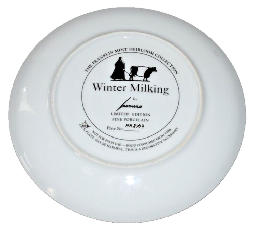 Franklin Mint Cows & Nuns Plate Winter Milking - Picture 2 of 2