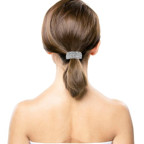 2 Pcs Rhinestone Hair Tie Man Woman Ponytail Buckle Holder Cuffs - Picture 7 of 12