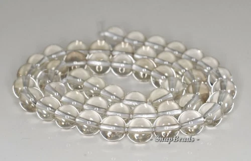 8MM ROCK CRYSTAL GEMSTONE GRADE AA ROUND LOOSE BEADS 7.5inch - Picture 1 of 3