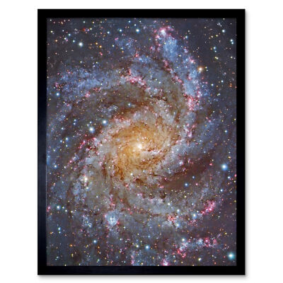 Hubble Space Telescope NGC 6946 Supernova Fireworks Galaxy Framed Wall Art 12x16