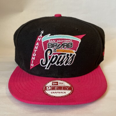 New Era San Antonio Spurs Flag Baseball Hat Pink 9Fifty Snapback OSFM