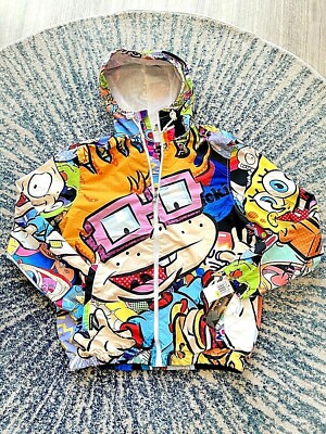 Members Only X Nickelodeon Windbreaker Jacket Rugrats SpongeBob Ren Stimpy M
