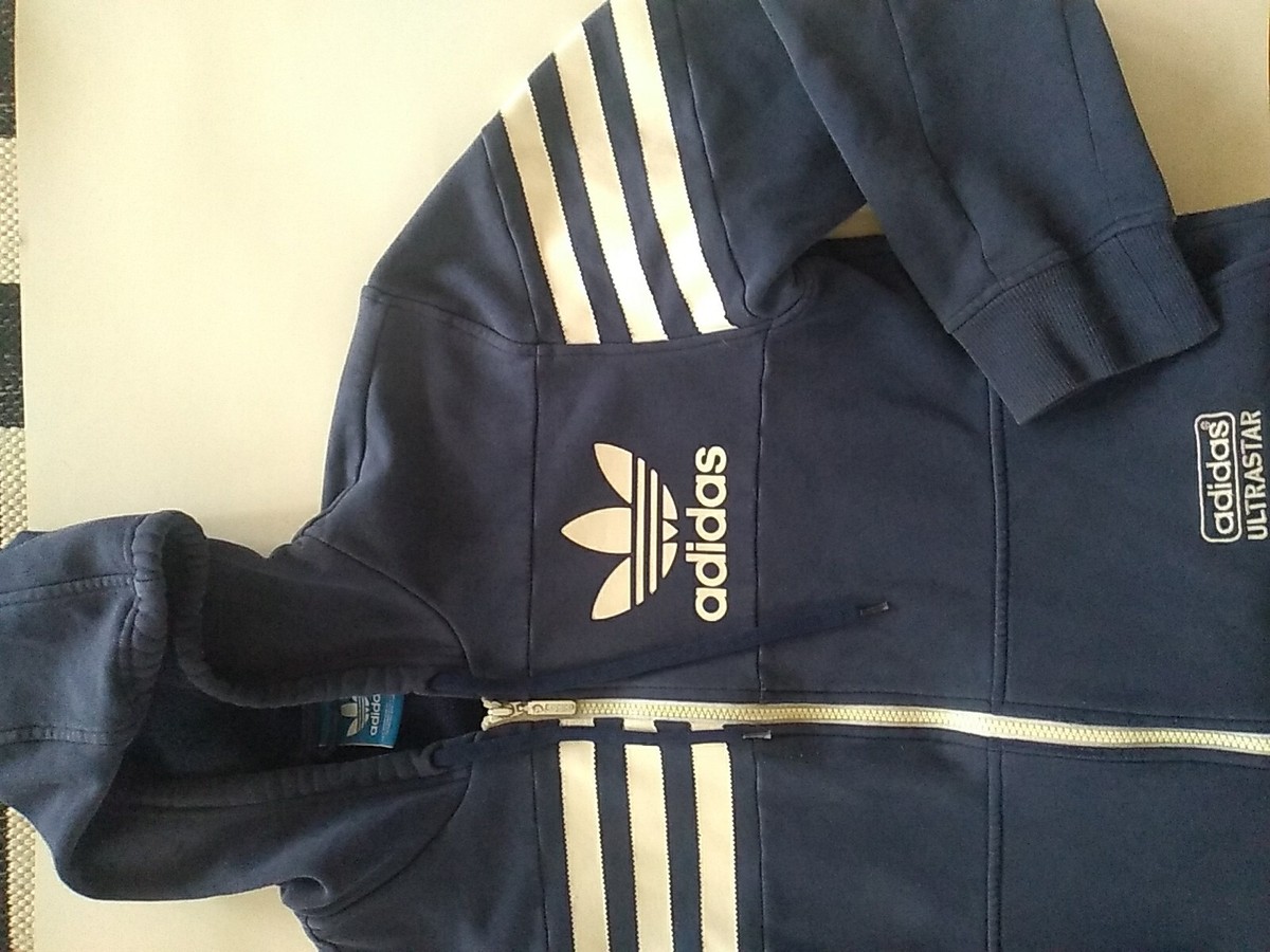 vintage Navy adidas hoodie 80's 90's Blue Tag | eBay
