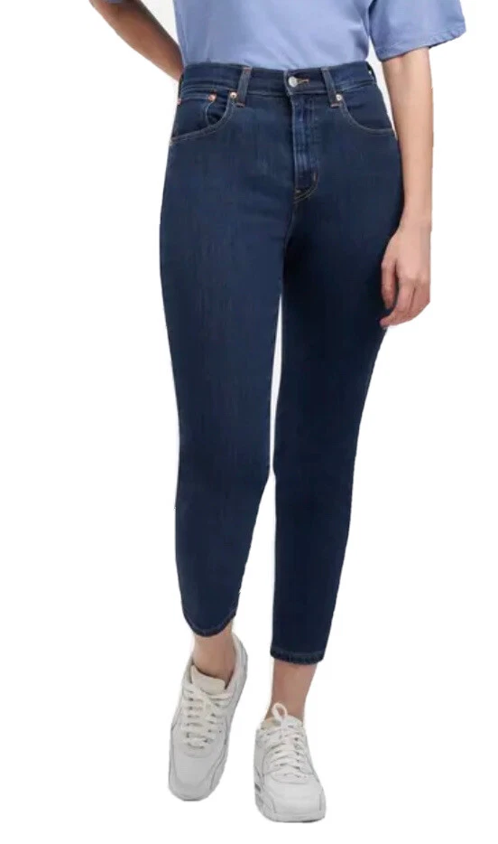 Levis high rise Boyfriend Jeans Dark wash blue 19887 0125 W24 Leg 30 RRP 80