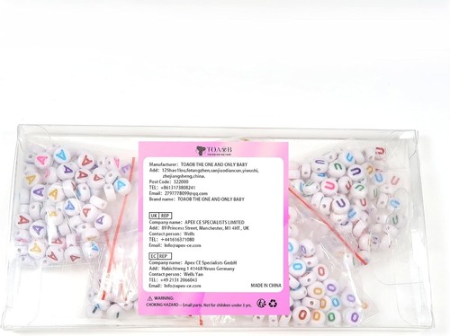 TOAOB 500pcs 4x7mm Vowels Letter Beads Round White Colorful Jewellery Making - Picture 6 of 6