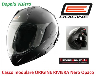 Casco Modulare Doppia Visiera ORIGINE RIVIERA Nero Opaco Taglia XL 61/62 cm  | eBay
