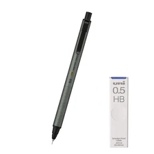 Uni KuruToga Metal Mechanical Pencil 0.5mm Phantom Grey + Uni Lead Refill | JP