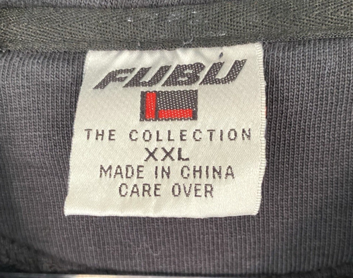 Vintage FUBU Hoodie Men's XXL Sweatshirt Pullover Black 90s Hip Hop Spell Out - 第 3/8 張圖片