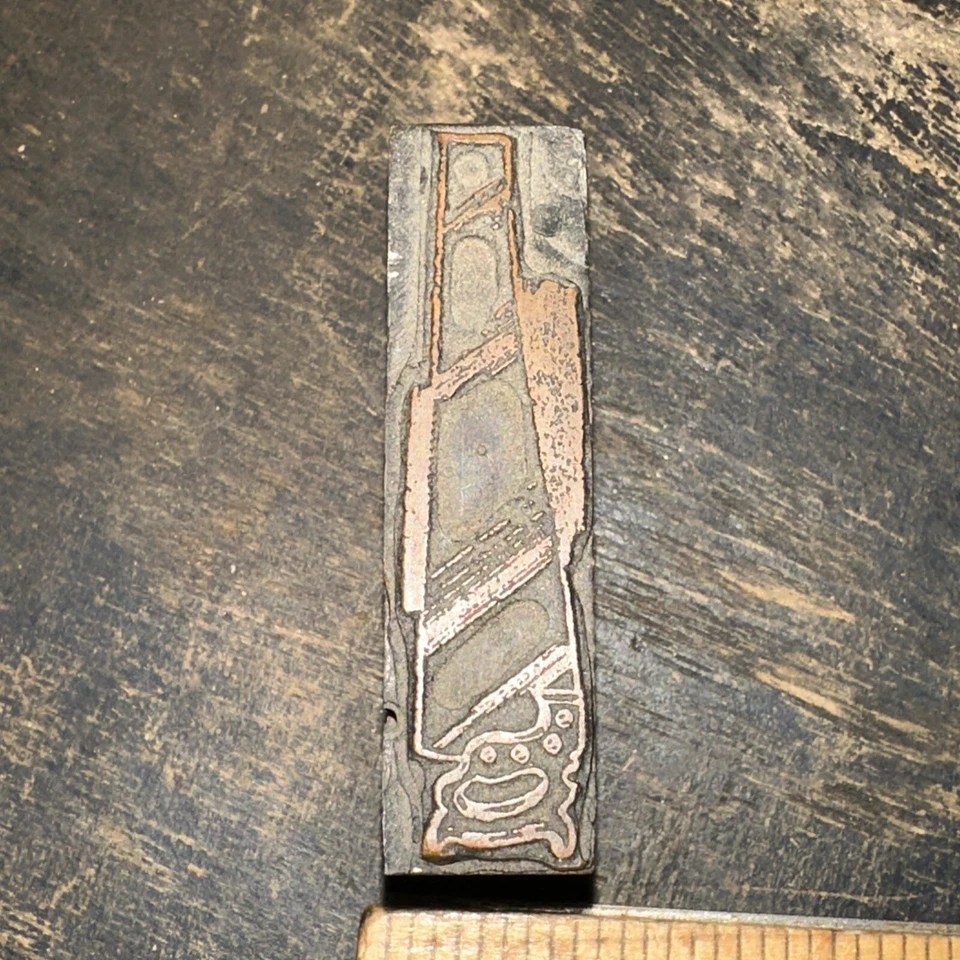 Print Block “ Hand Saw “ Old Copper Face Block. Nice Details!! - Image 3 of 4