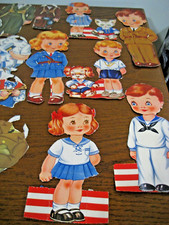 WW II Vintage Original Paper Dolls: Uniforms, Victory Garden and Red Cross 1942