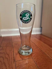 Brooklyn Brewery Beer Glass Brooklyn NY Tall Pilsner Double Sided Breweriana