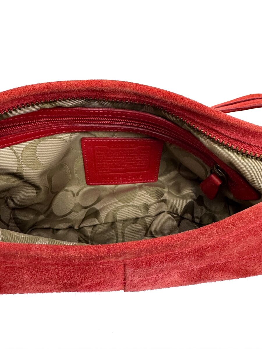 Vintage COACH Red Suede and Leather Soho Hobo Shoulder Bag Vintage COACH Red Suede and Leather Soho Hobo Shoulder Bag