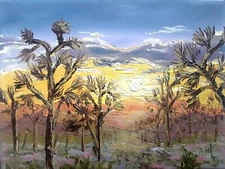 Original Oil Painting Joshua Tree Painting Desert Landscape National Park Art