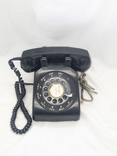 ITT Rotary Dial Desk Telephone, Vintage 1970s, Black, Untested, for parts/repair