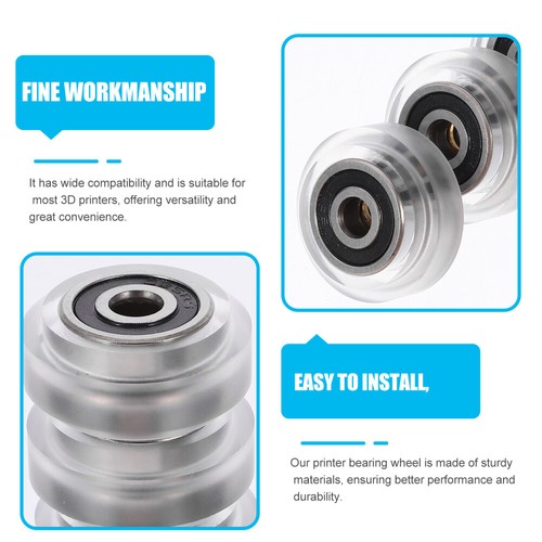 4 Pcs Large Wheel with Bearings Appliance Wheels Fixed Pulley Roller - Photo 3/12