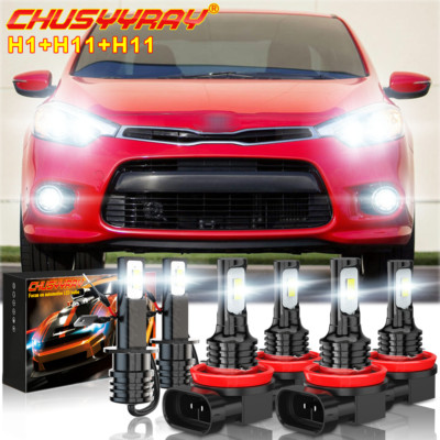 For Kia Forte 2012-2015 2016 LED Headlight High/Low Beam Fog Light Bulbs Combo