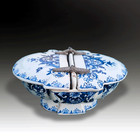 French Rouen Faience Spice Box Lambrequin decoration-Circa 1795-Superb quality