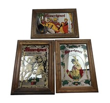 Beauvignot Vins De France Framed Mirror Rare Lot of 3 Limited Edition Art Glass