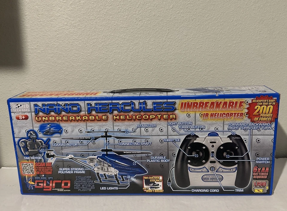 NANO HERCULES 3.5 Channel GYRO IR Helicopter Unbreakable W/Full Function Remote - Image 2 of 2