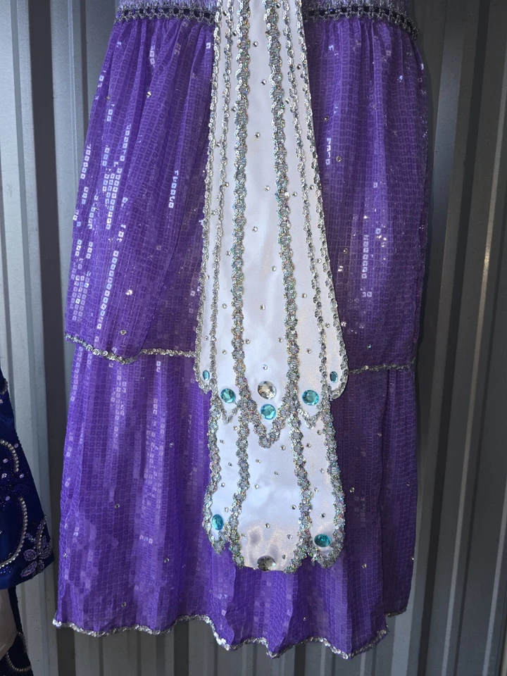 Платье Mardi Gras Argus, костюм размер SMALL с головным убором фиолетовое JEN8050 - Изображение 3 из 4