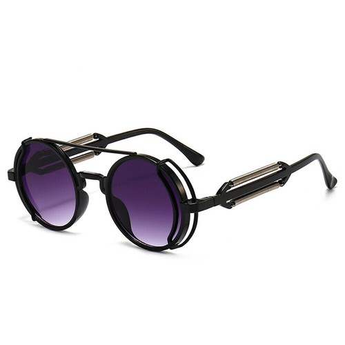 Steampunk Gothic Sunglasses Retro Punk Hippie Round Circle Glasses Eyeglasses - Picture 13 of 18