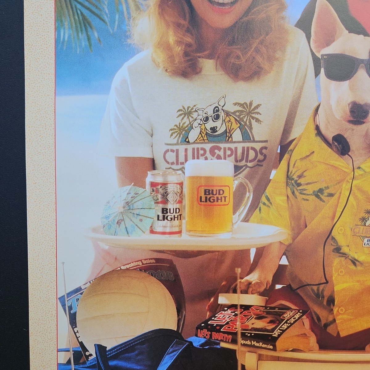 Vintage 1988 Bud Light Club Spuds Spud Mackenzie Advertising