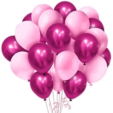 KatchOn 60pc Chrome Pink Balloons Set 12inch Pack of 2 | Pink Party Decoratio...
