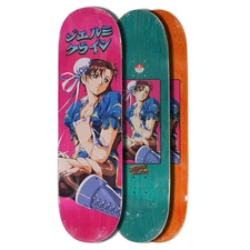 JK Industries Chun Li II Street Fighter 8.5" Hand Screened & SIGNED Deck