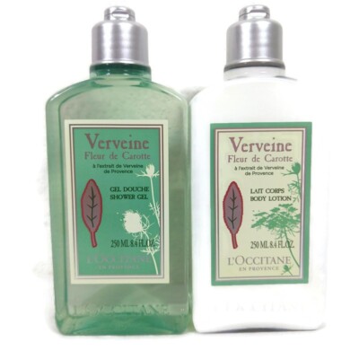 L'Occitane LIMITED EDITION Verbena Carrot Flower Body  Set   250ml X 2  NEW