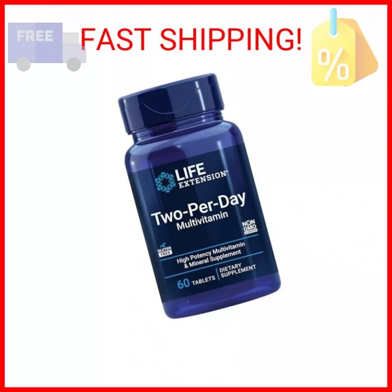 Life Extension Two-Per-Day Multivitamin – Daily Dose of Vitamins & Minerals for