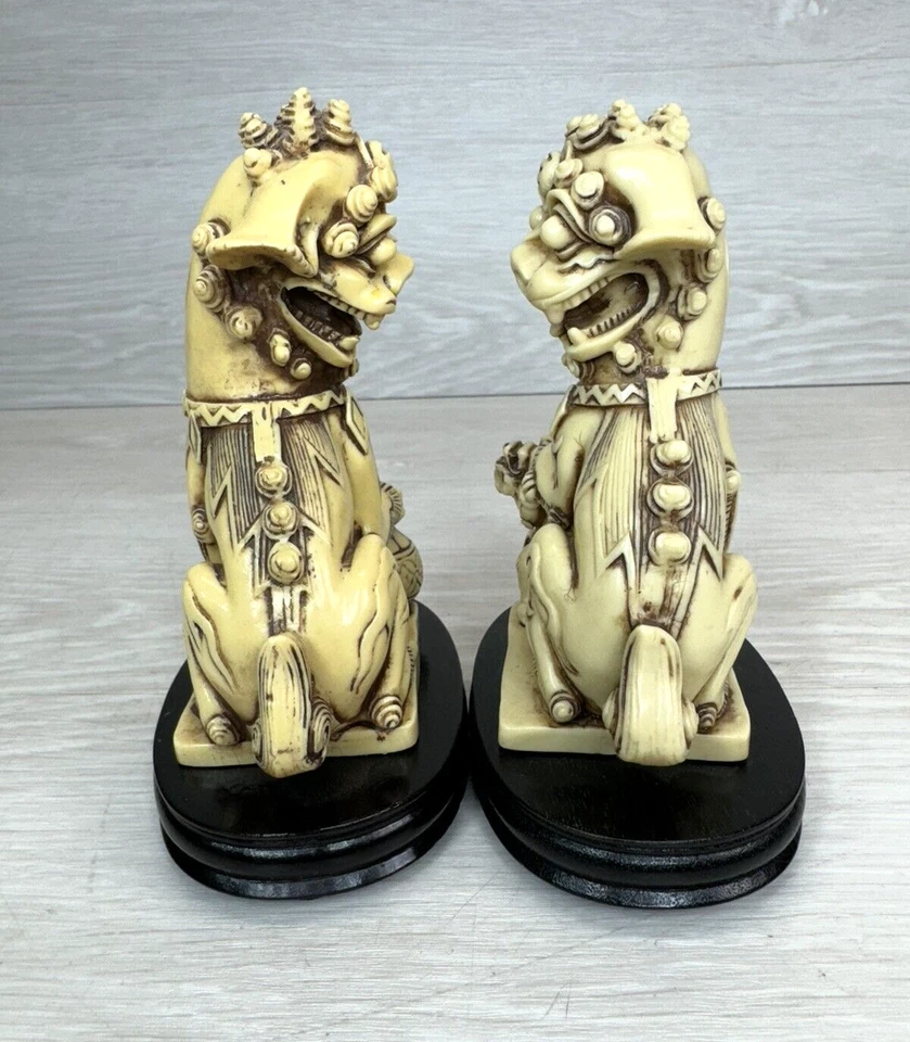 Estatuillas FOO DOG de colección - macho y hembra - 5 1/2" de alto - hechas en Taiwán Foto 4 de 4