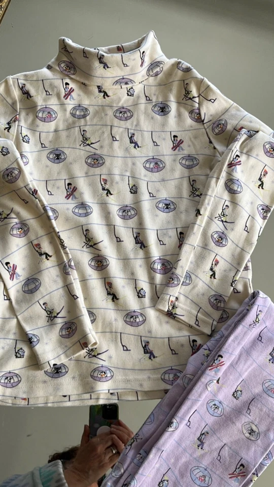 TWO PIECE Vintage  Gymboree Aprés Ski Sz 9 Outfit Leggings Top - Image 2 of 4