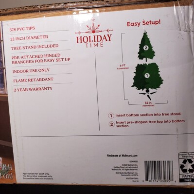 Xmasセール第3弾12/20まで価格の40%off¥36000→¥21600 HOLIDAY TIME 6FT UN-LIT SNOW-FLOCKED PINE ARTIFICIAL CHRISTMAS