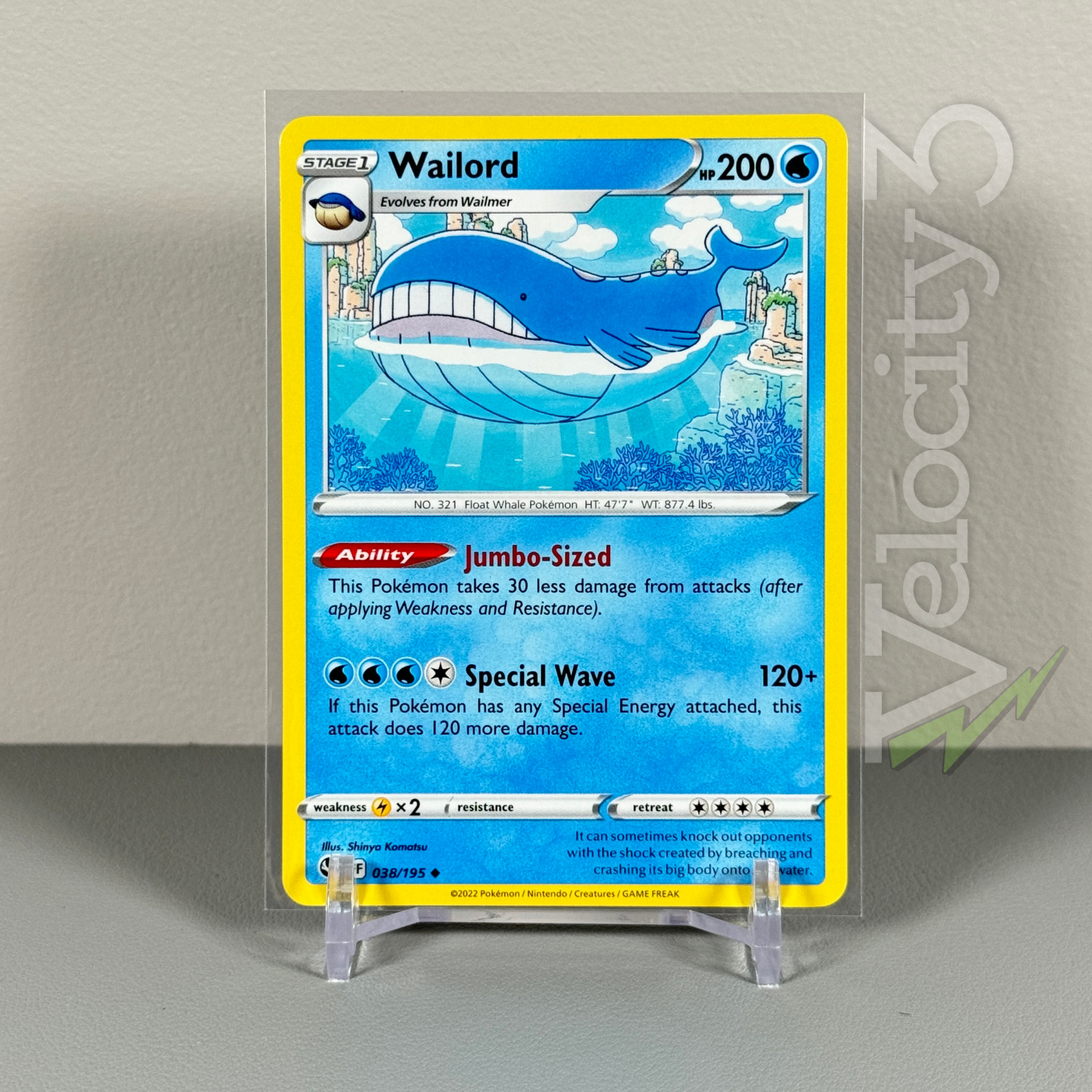 Pokemon TCG Card: WAILORD 38/195 | Uncommon | Silver Tempest | NM/Mint