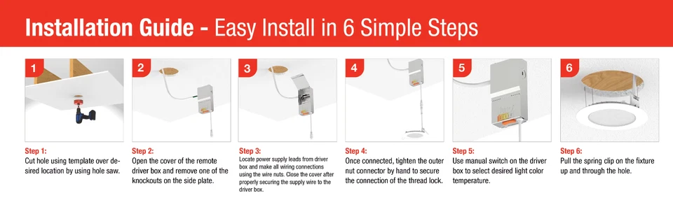 Juno Contractor 4 Pack Matte White 6-in 950 Lumens Dimmable 12 Watt LED - Image 4 of 4