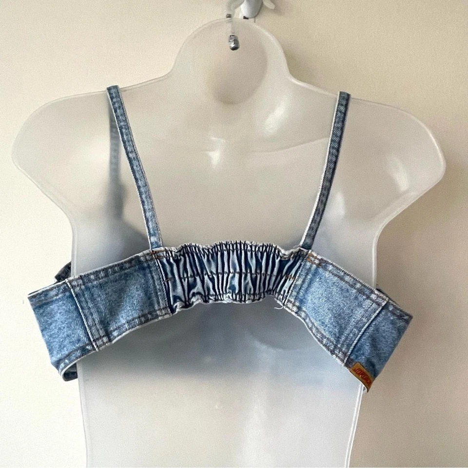 JORDACHE Top Mujer Correa EspaguetiJean Vintage Y2K Sujetador Top Denim Talla Grande  Foto 2 de 4
