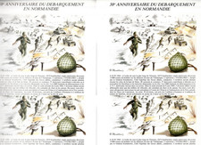 38ème Anniversaire du Débarquement en Normandie - Lot de 2 encarts philatéliques