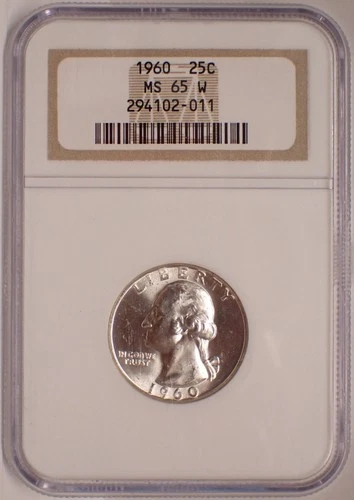 1960 Washington Quarter NGC MS65 W Beautiful Coin Gen 8.1 Scarce "W" Label