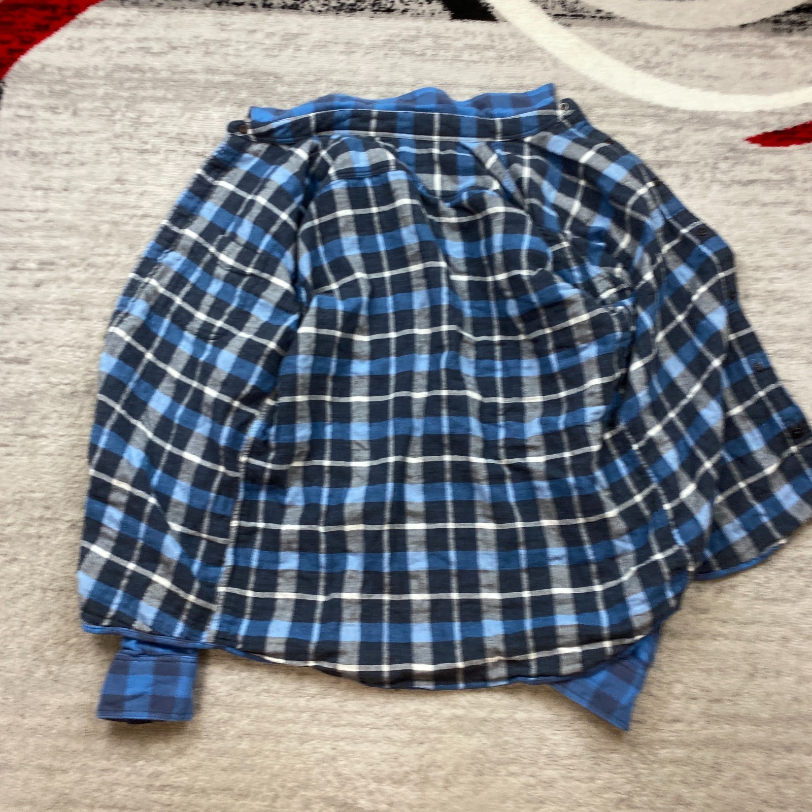 Faherty Flannel Reversible Button Shirt Large Blu… - image 2