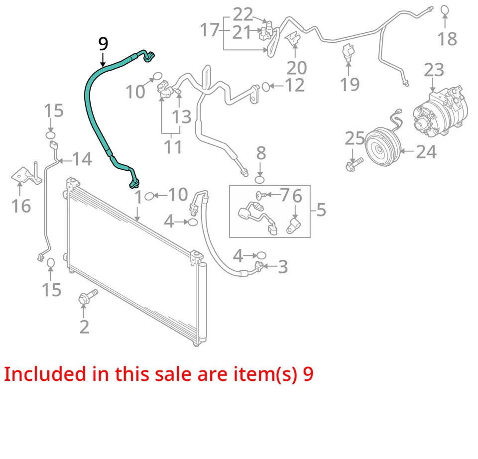 Se adapta a MAZDA CX9 2007-2011 3,7 L aire acondicionado manguera de succión línea TD1161462A OEM Foto 4 de 4