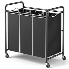 ROMOON Laundry Sorter, 3 Bag Laundry Hamper Sorter with Rolling Heavy Duty Caste