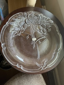Vintage Mikasa 15" Holiday Bells Crystal Platter/Dish