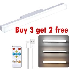 LED Under Closet Light USB Rechargeable Magnetic Shelf Strip Bar Cabinet Wall