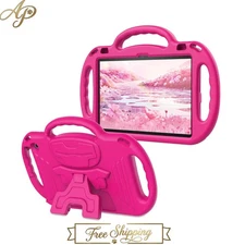 Kids Tablet Case - Shockproof & Lightweight with Shoulder Strap in Hot Pink