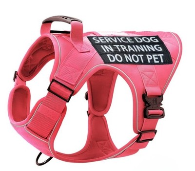 NEW Reflective Tactical Pink Service Dog Training Vest Harness for - Main Image